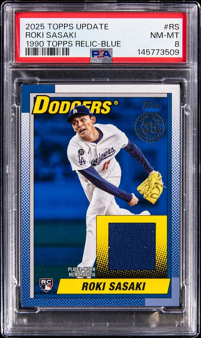 2025 Topps Roki Sasaki 1990 Topps Relic Blue #RS card image