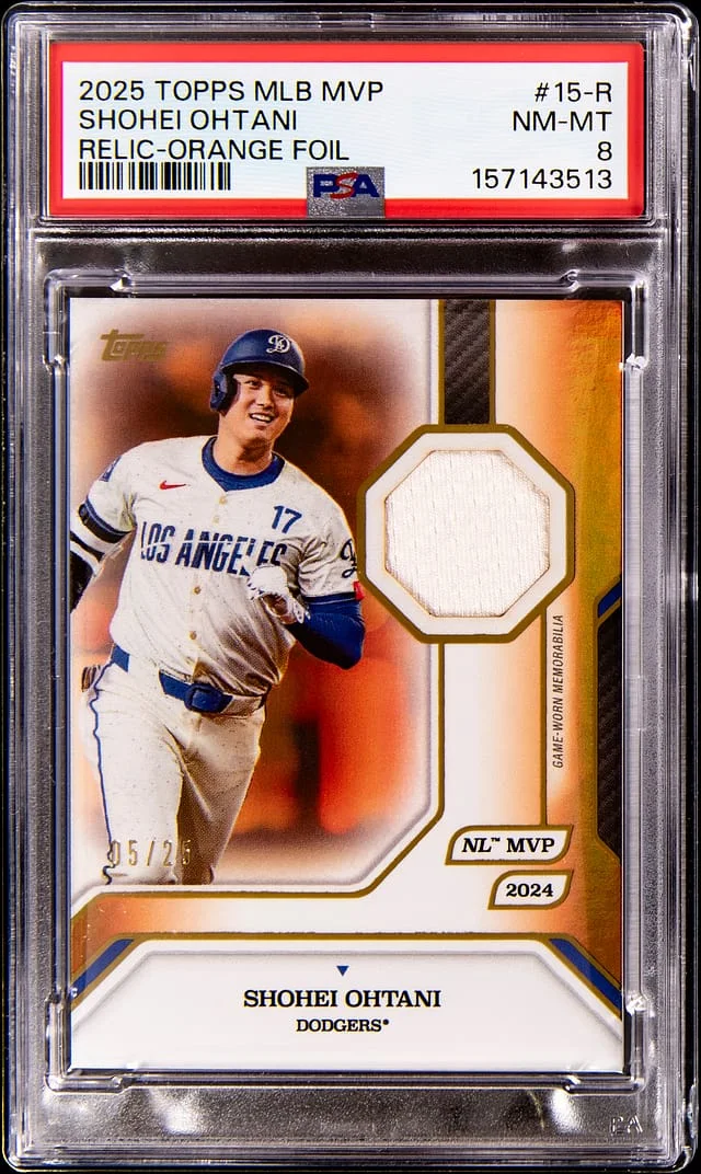 2025 Topps Shohei Ohtani MLB MVP Relic Orange Foil #15-R card image