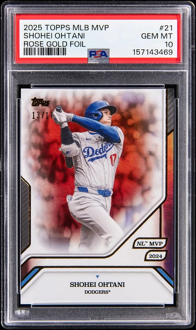 2025 Topps Shohei Ohtani MLB MVP Rose Gold Foil #21 card image