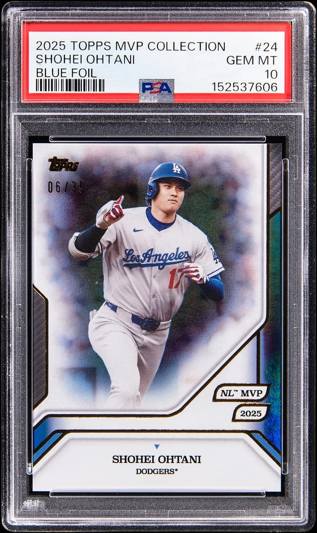 2025 Topps Shohei Ohtani MVP Collection Blue Foil #24 card image