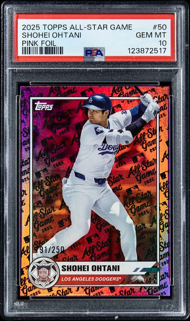 2025 Topps Shohei Ohtani All-Star Game Pink Foil #50 card image