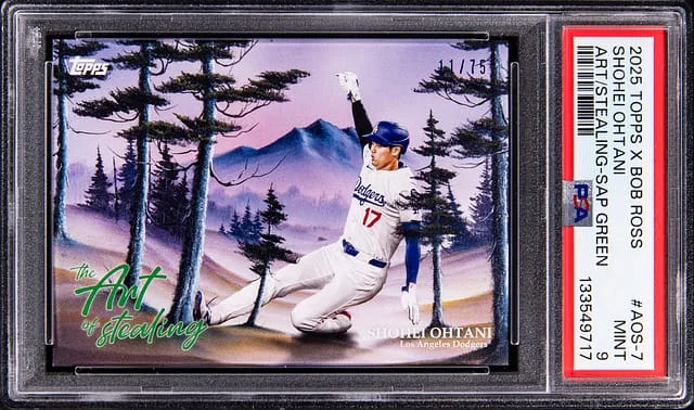 2025 Topps Shohei Ohtani X Bob Ross The Art of Stealing Sap Green #AOS-7 card image