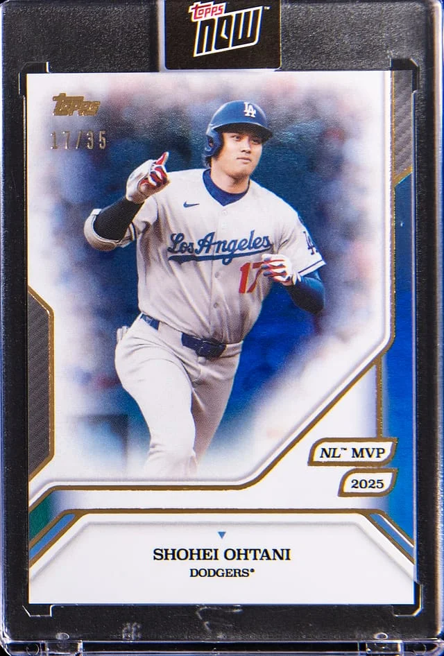 2025 Topps Shohei Ohtani - Jersey Number - Topps Encased MLB MVP Collection Blue Foil #24 card image