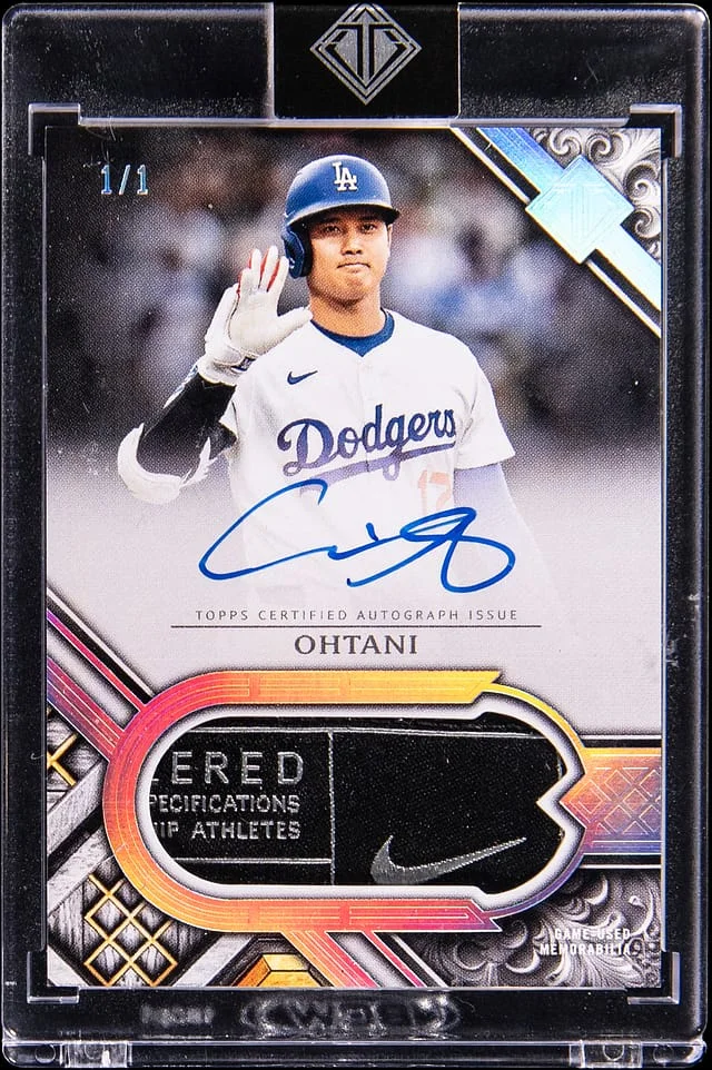 2025 Topps Shohei Ohtani Transcendent Collection Patch Autograph Platinum #PCA-SHO card image