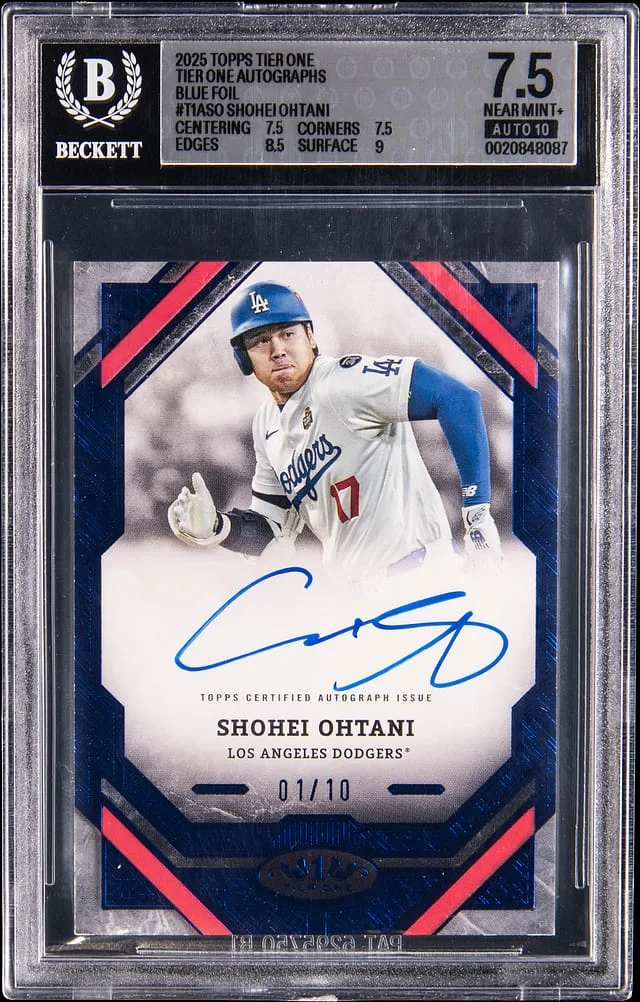 2025 Topps Shohei Ohtani Tier One Autographs Blue Foil #TIA-SO card image