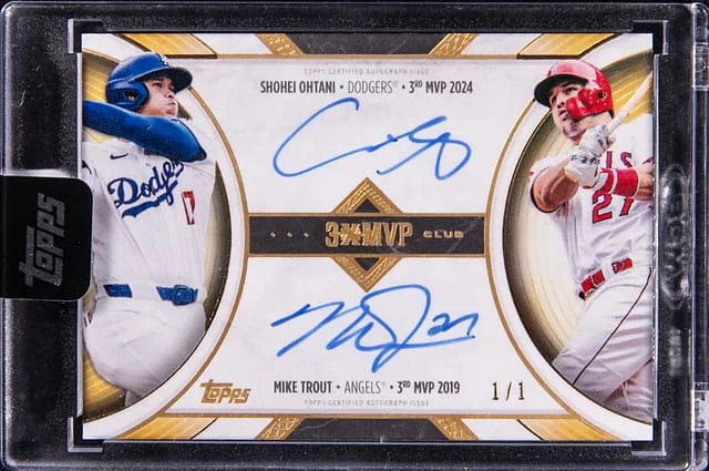 2025 Topps Shohei Ohtani/Mike Trout 3X MVP Club #DA2 card image