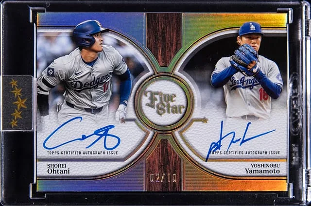 2025 Topps Shohei Ohtani/Yoshinobu Yamamoto Five Star Dual Autographs #DA-OY card image