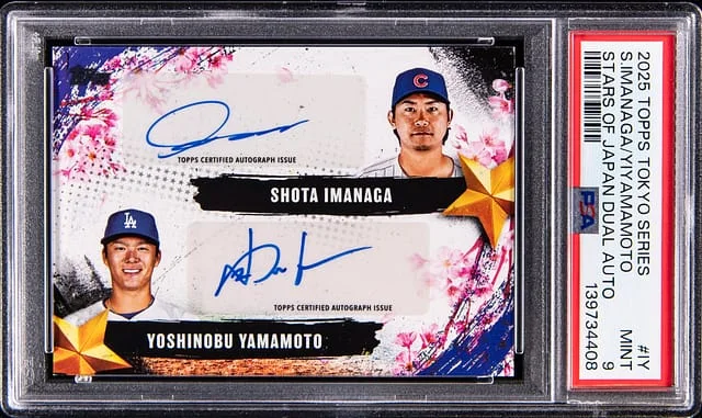 2025 Topps Shota Imanaga/Yoshinobu Yamamoto Tokyo Series Stars of Japan Dual Autograph #SOJA-IY card image