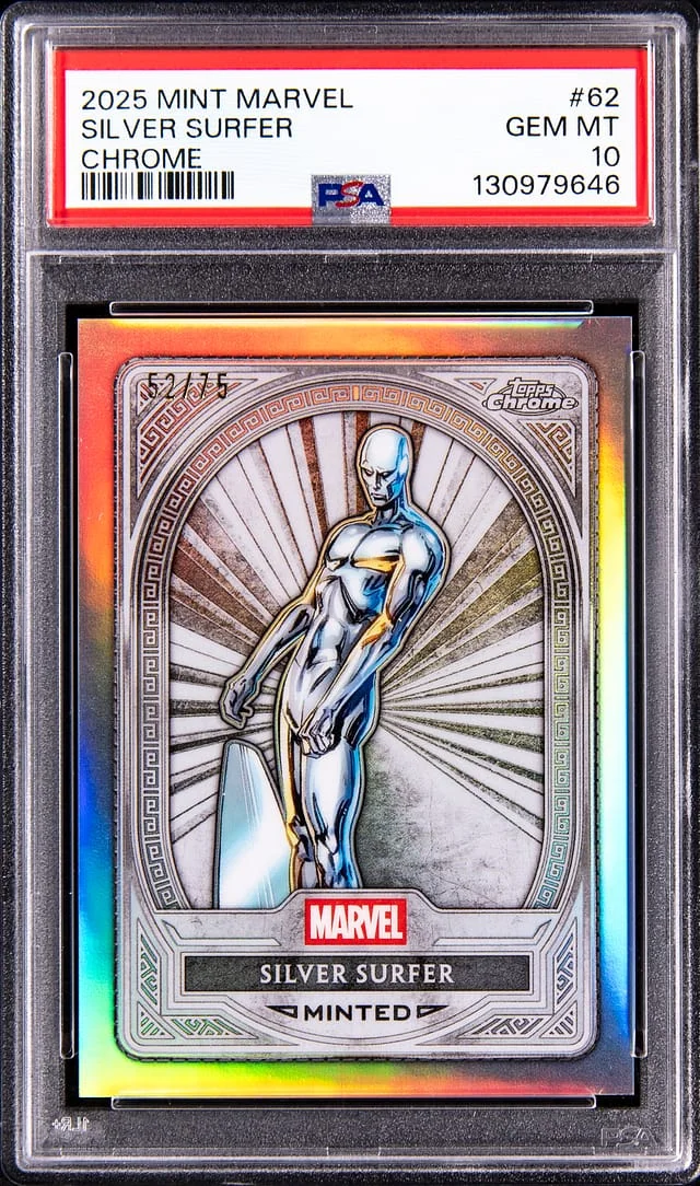 2025 Topps Silver Surfer Mint Marvel Chrome #62 card image