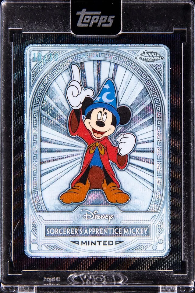 2025 Topps Sorcerer's Apprentice Mickey - Topps Encased Disney Mint Black Shimmer Foil #120 card image