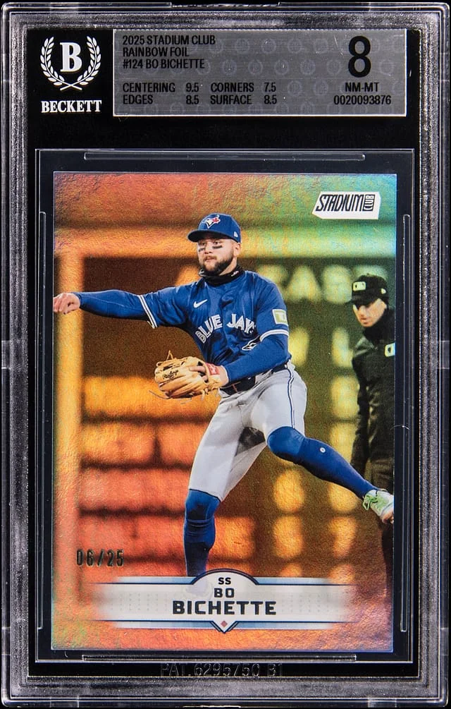 2025 Topps Stadium Club Bo Bichette Rainbow Foil #124 card image