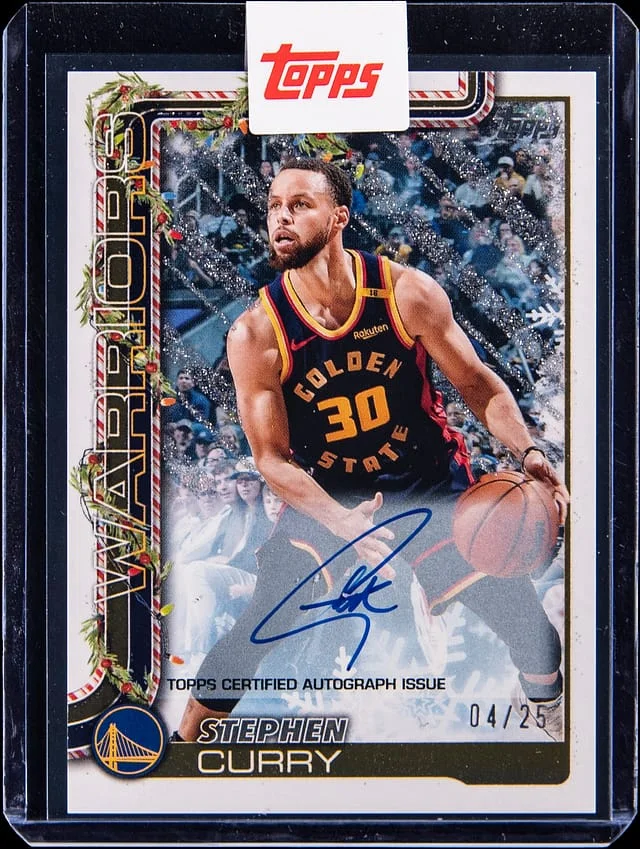 2025 Topps Stephen Curry Holiday Mega Player Autographs #H106 card image