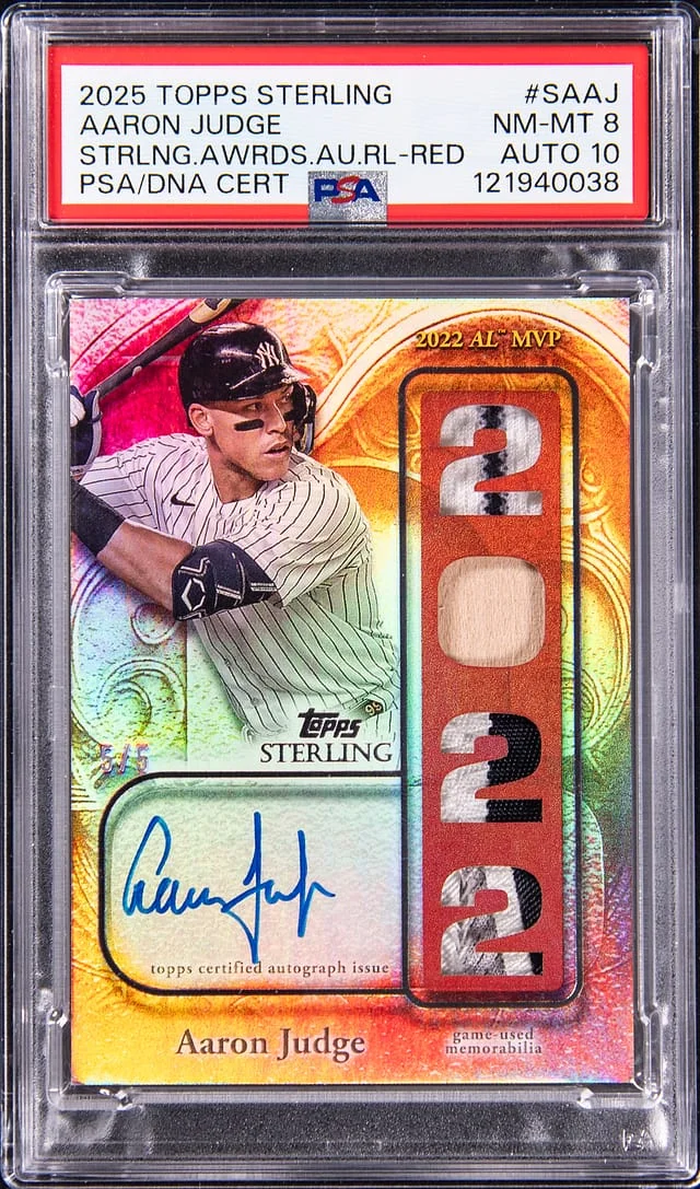 2025 Topps Sterling Aaron Judge Awards Autograph Relic Red #SA-AJ card image