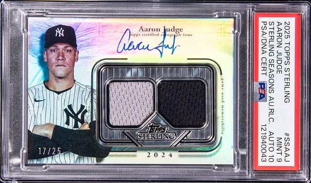 2025 Topps Sterling Aaron Judge Seasons Autograph Relic #SSA-AJ card image
