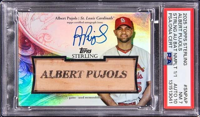 2025 Topps Sterling Albert Pujols Autographed Bat Nameplate #SNP-AP card image