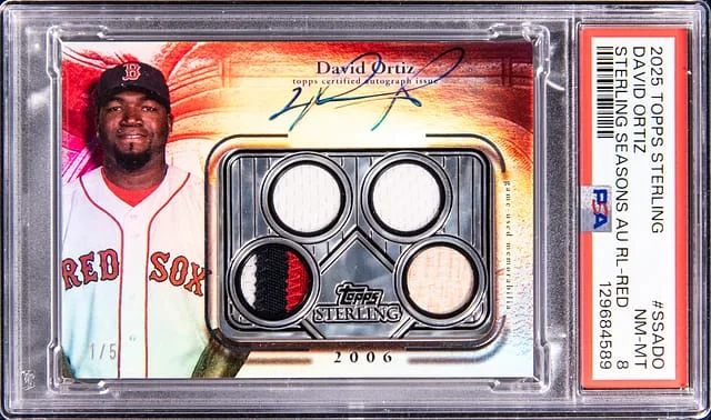 2025 Topps Sterling David Ortiz Sterling Seasons Autograph Relic Red #SSA-DO card image