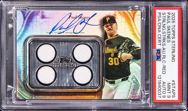 2025 Topps Sterling Paul Skenes Sterling Streaks Autograph Relic Red #STA-PS card image