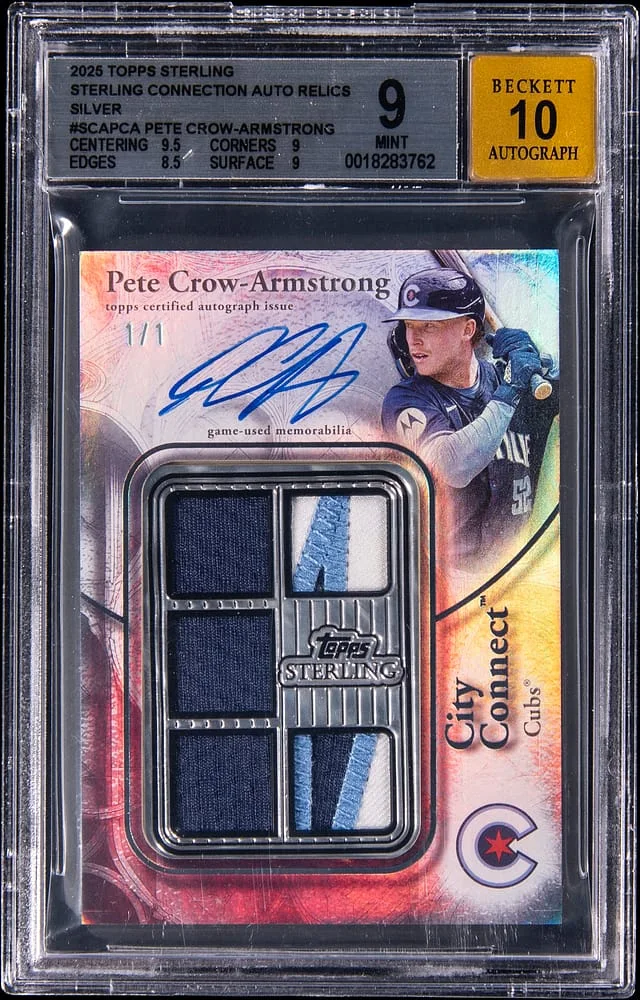 2025 Topps Sterling Pete Crow-Armstrong Sterling Connection Autograph Relics #SCA-PCA card image