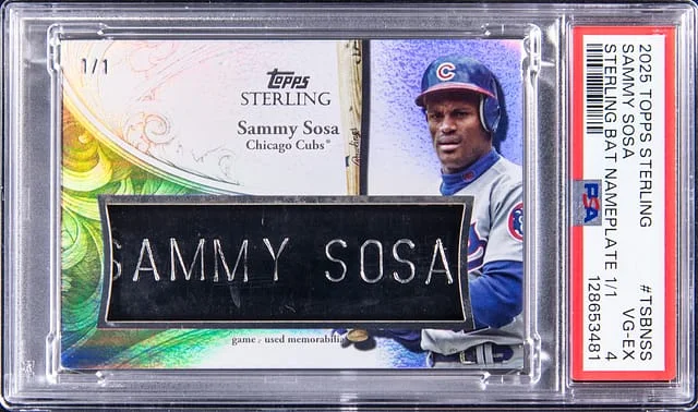 2025 Topps Sterling Sammy Sosa Sterling Bat Nameplate #TSBN-SS card image