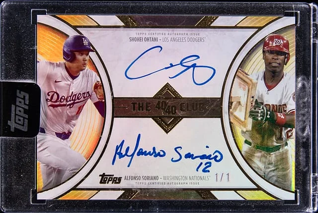 2025 Topps Sterling Shohei Ohtani/Alfonso Soriano 40/40 Dual Autographs #FFDA-OS card image