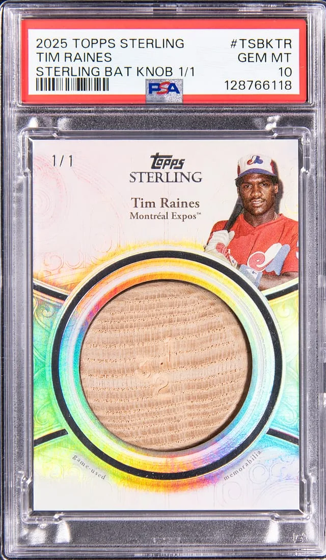 2025 Topps Sterling Tim Raines Game-Used Bat Knob #TSBK-TR card image