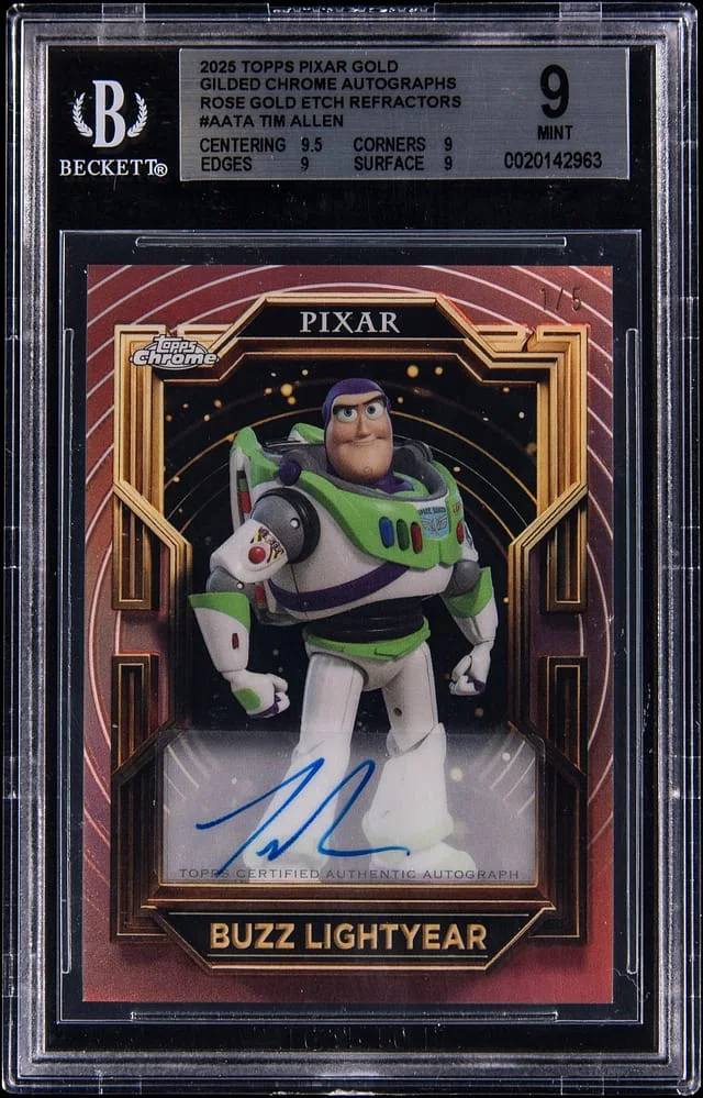 2025 Topps Tim Allen Pixar Gold Gilded Pixar Autographs SuperFractor #AA-TA card image