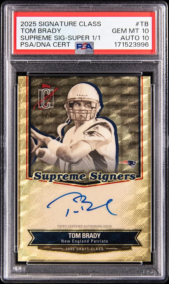 2025 Topps Tom Brady Signature Class Supreme Signers SuperFractor #SS-TB card image