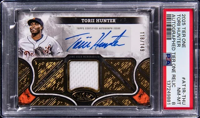 2025 Topps Torii Hunter Tier One Autographed Tier One Relics #AT1R-THU card image