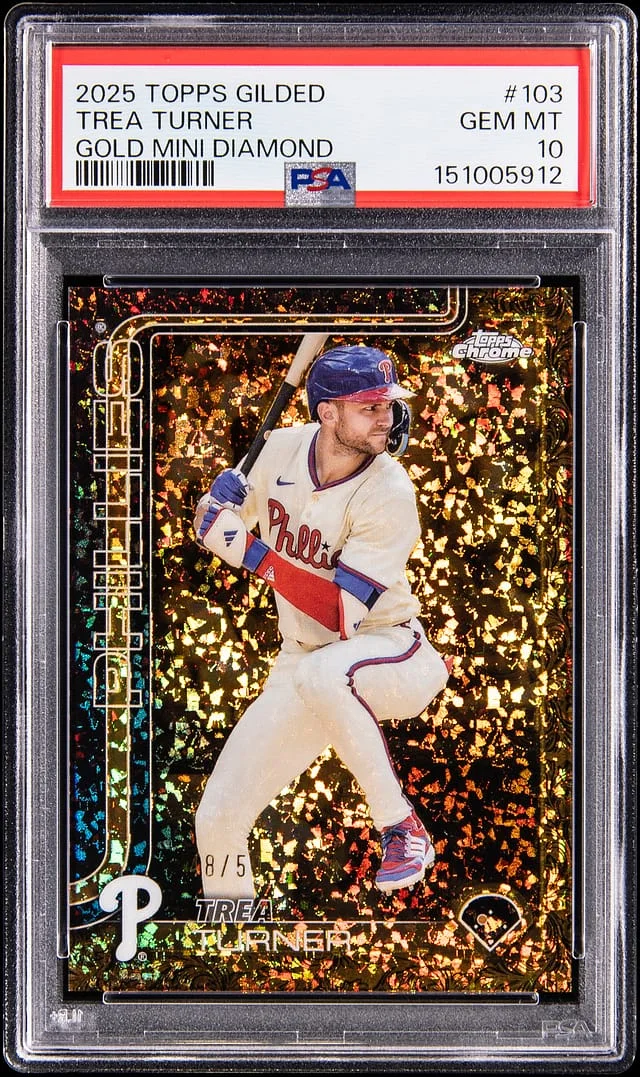 2025 Topps Trea Turner Gilded Gold Mini Diamond #103 card image
