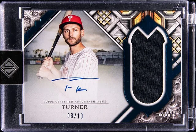 2025 Topps Trea Turner Transcendent Collection Autograph Relic Variation #TCAR-TT card image