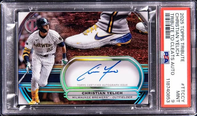 2025 Topps Tribute Christian Yelich To Cleats Autographs #TTC-CY card image