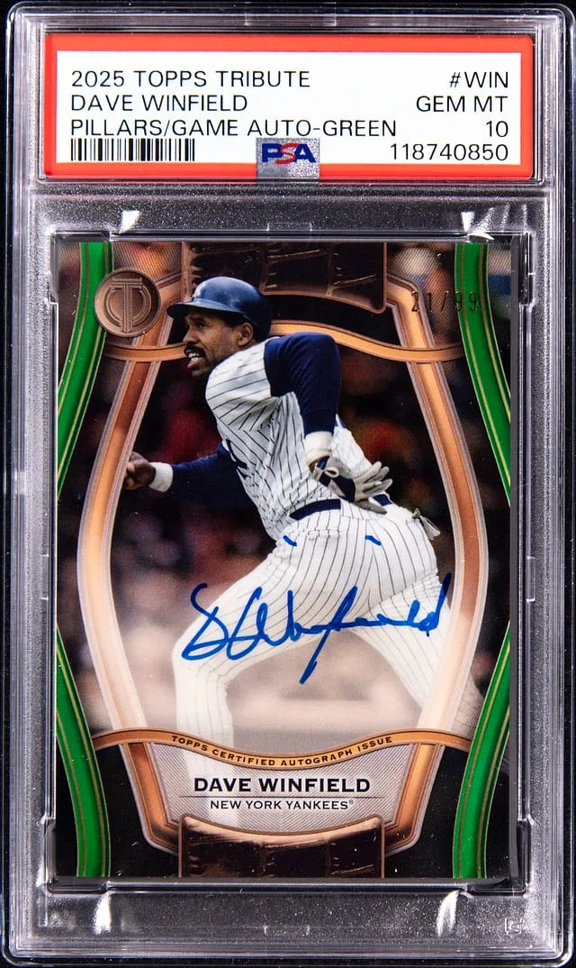 2025 Topps Tribute Dave Winfield Pillars of the Game Autographs Green #PTGA-WIN card image