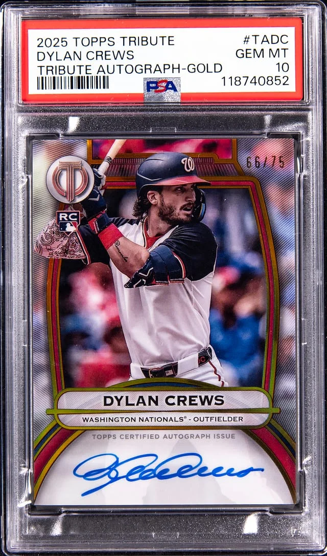 2025 Topps Tribute Dylan Crews Autographs Gold #TA-DC card image