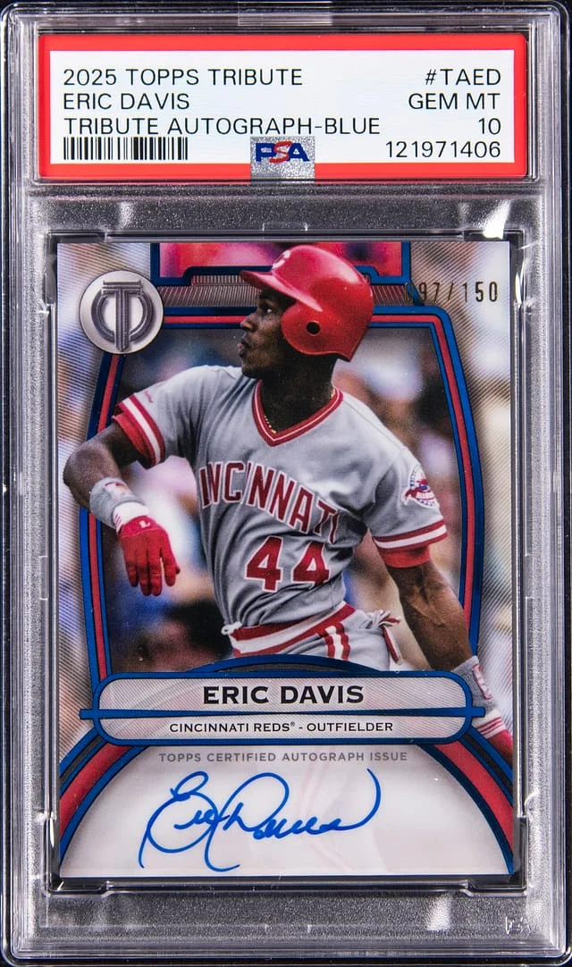 2025 Topps Tribute Eric Davis Autograph Blue #TA-ED card image