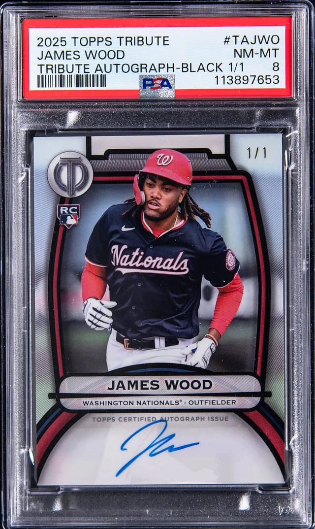 2025 Topps Tribute James Wood Autographs Black #TA-JWO card image