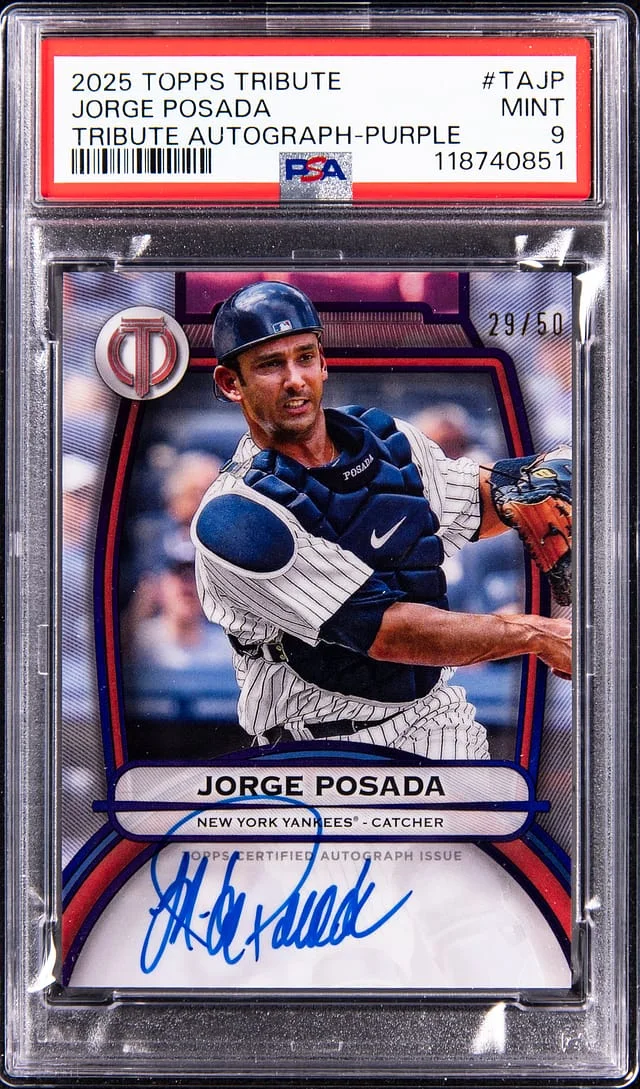 2025 Topps Tribute Jorge Posada Autographs Purple #TA-JP card image