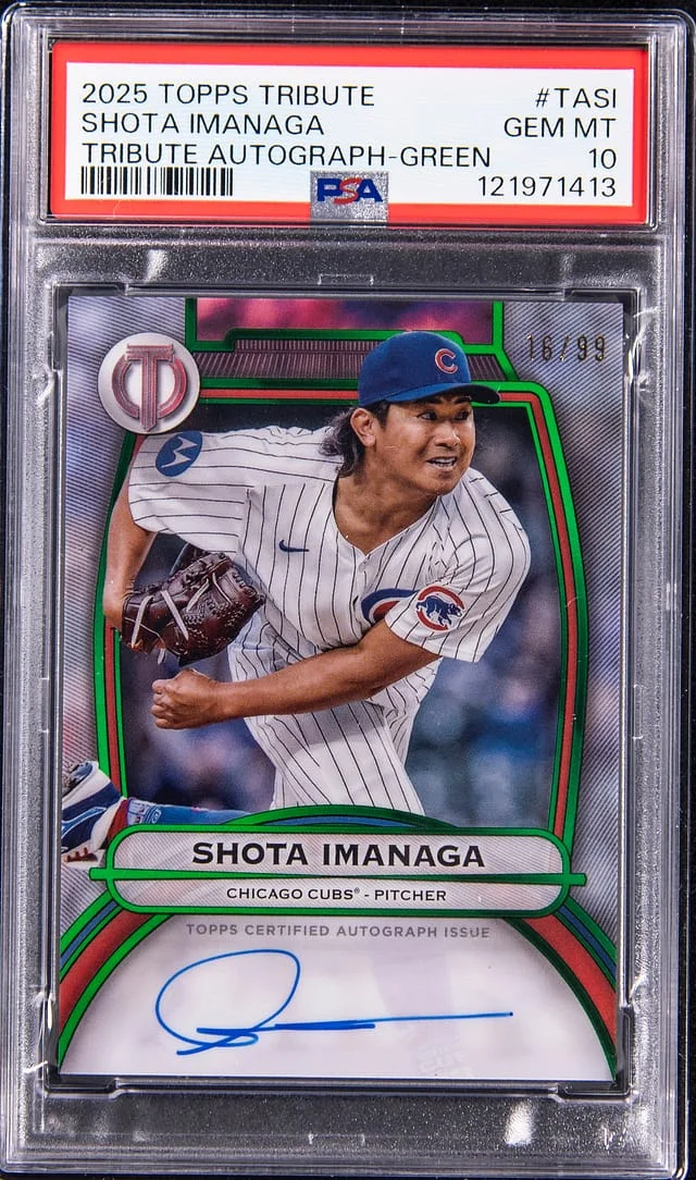 2025 Topps Tribute Shota Imanaga Autograph Green #TA-SI card image