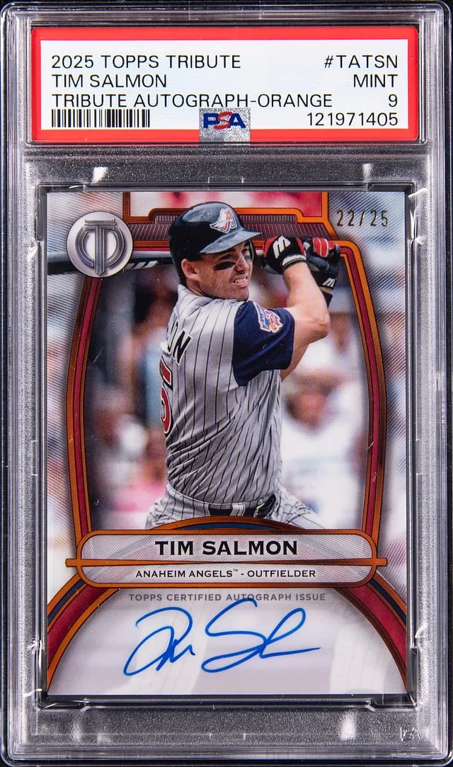 2025 Topps Tribute Tim Salmon Autograph Orange #TA-TSn card image