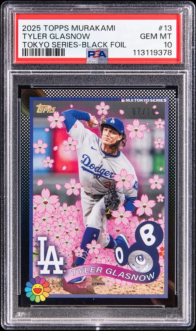 2025 Topps Tyler Glasnow Murakami Tokyo Series Black Foil #13 card image