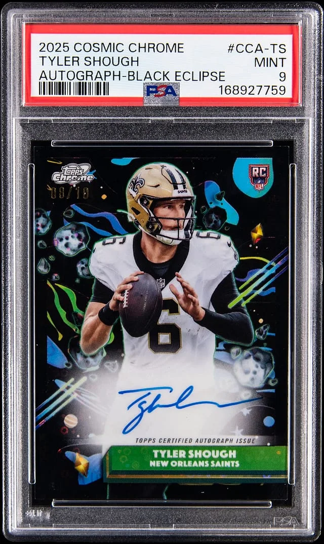 2025 Topps Tyler Shough Cosmic Chrome Autograph Black Eclipse #CCA-TS card image