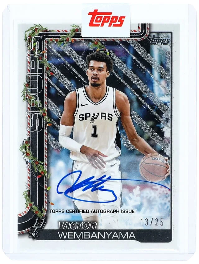2025 Topps Victor Wembanyama Holiday Mega Player Autographs #H156 card image