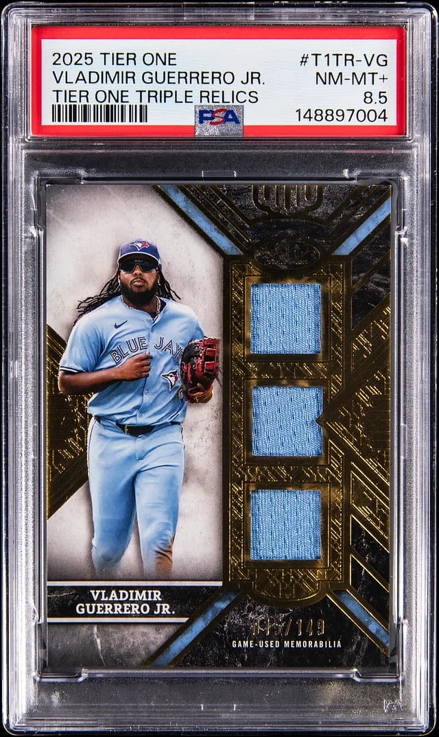 2025 Topps Vladimir Guerrero Jr. Tier One Triple Relics #T1TR-VG card image