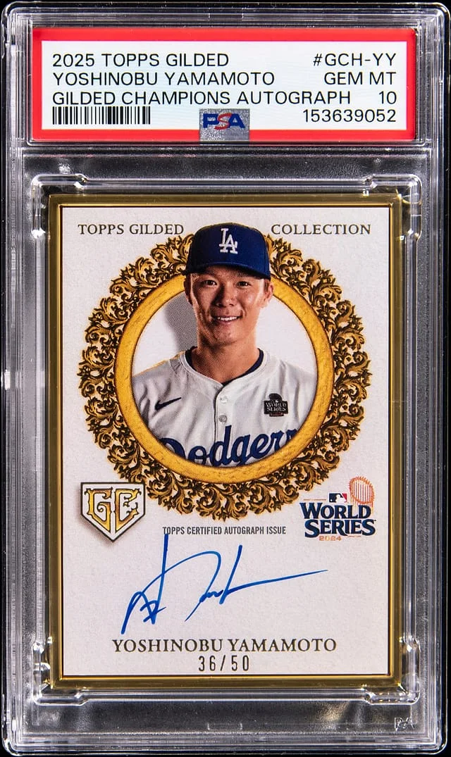 2025 Topps Yoshinobu Yamamoto Gilded Collection Gilded Champions Autograph #GCH-YY card image