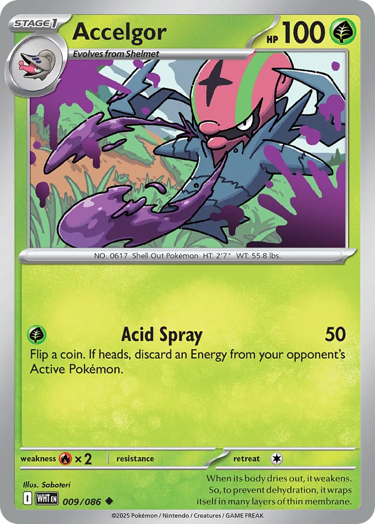 2025 White Flare Accelgor Uncommon #09/86 Uncommon card image