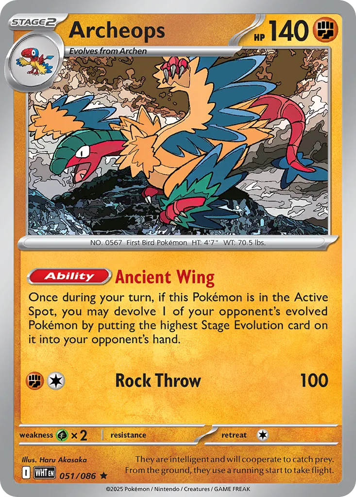 2025 White Flare Archeops Rare #51/86 Rare card image
