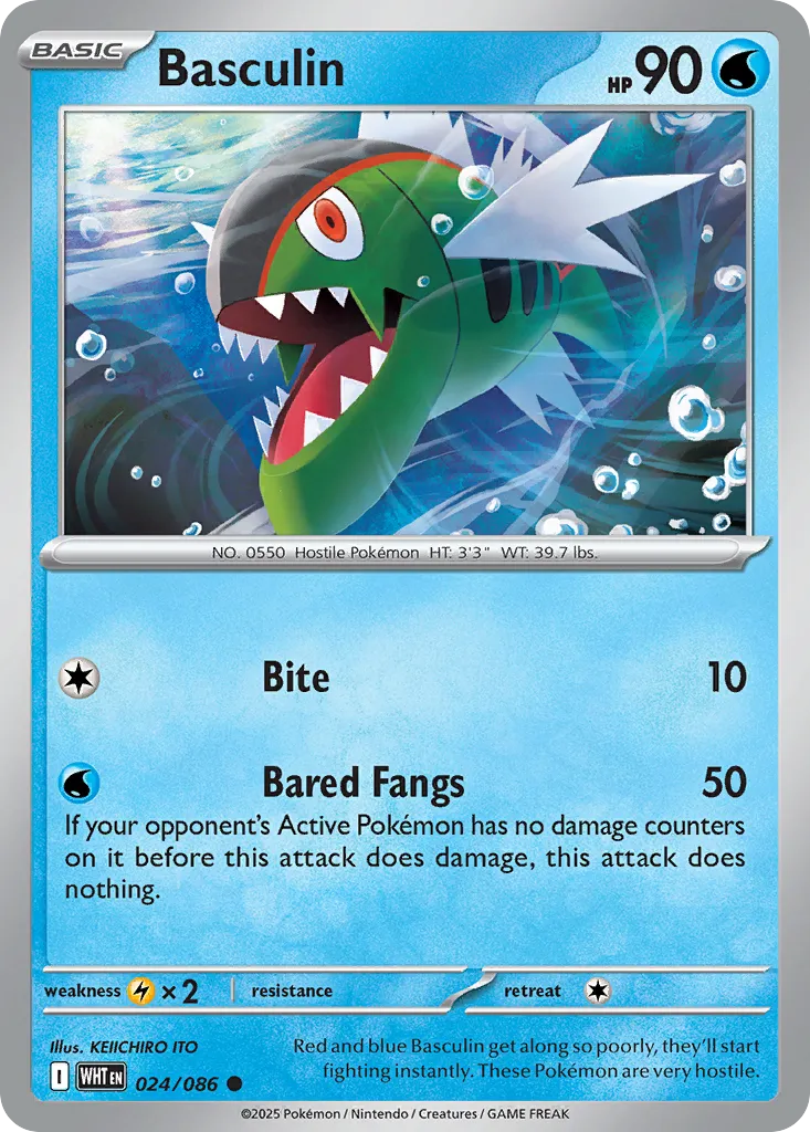 2025 White Flare Basculin Common #24/86 Common card image