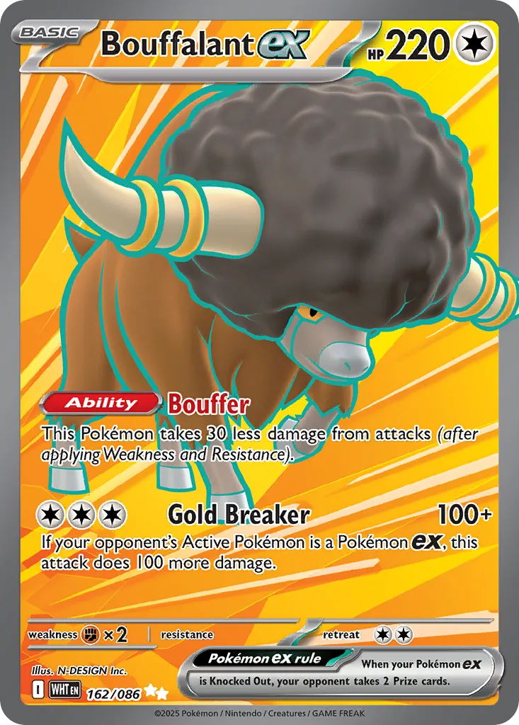 2025 White Flare Bouffalant ex Ultra Rare #162/86 Ultra Rare card image