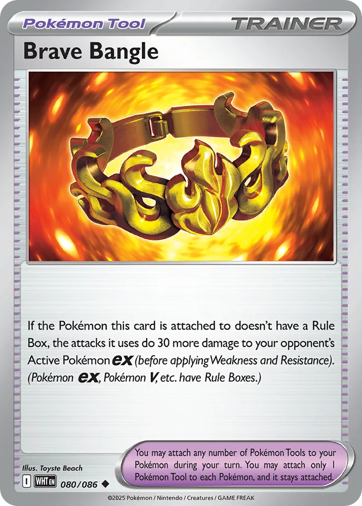 2025 White Flare Brave Bangle Uncommon #80/86 Uncommon card image