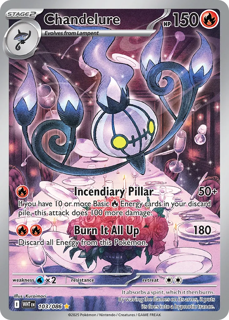 2025 White Flare Chandelure Illustration Rare #103/86 Illustration Rare card image