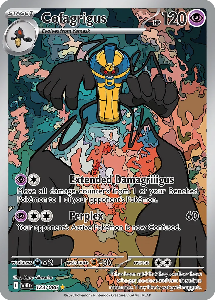 2025 White Flare Cofagrigus #123/86 Illustration Rare card image